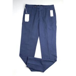 TORIN OPIFICIO Mens Navy Straight Leg, Slim Fit Cashmere Chino Pants 50